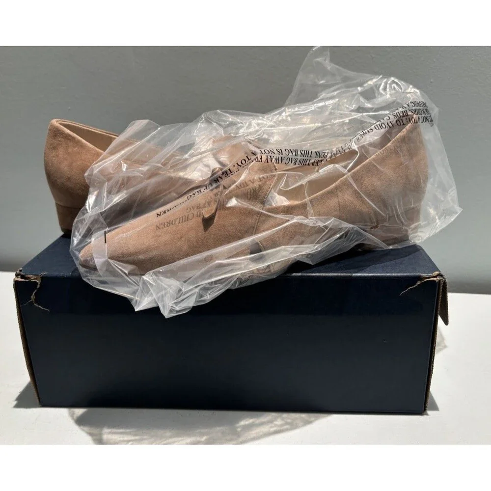 NWB COLE HAAN sz 8 Viola Skimmer Brown Suede Leather Flats